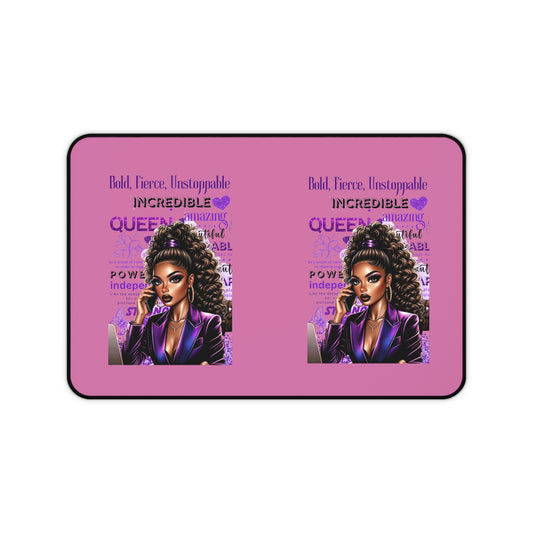 Bold & Fierce Desk Mat - Empowering Desk Accessory, Office Decor, Gift for Her, Inspirational Desk Stationery, Motivational Artwork